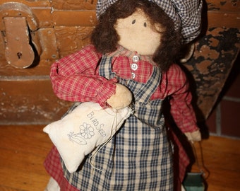 Vintage Hand Made Rustic Cloth Doll from 1980's