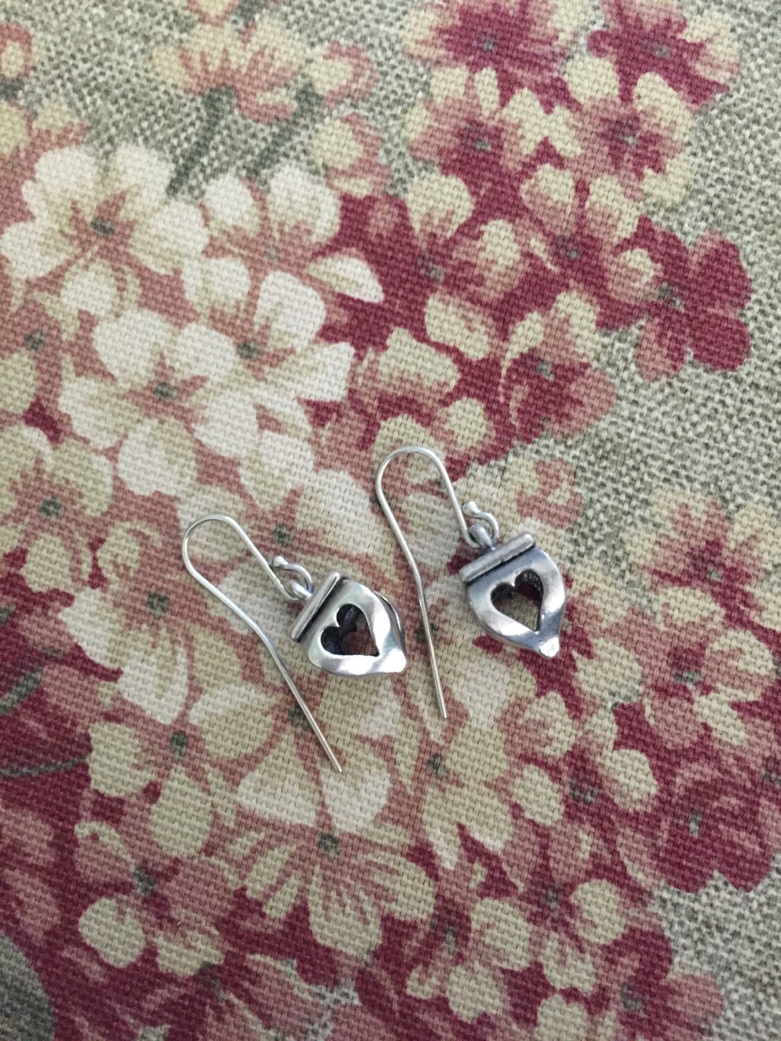 James Avery Sterling Silver Vintage Heart Finial Earrings