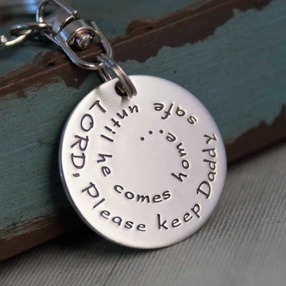 Hand stamped personalized round keychain Personalized Coin