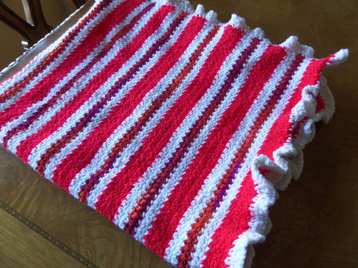 Crochet Lap Blanket Colorful Striped Throw Small Afghan Buy