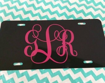 Monogrammed License Plate/ Personalized License Plate/Monogram Car License Plate/Monogram Gift/Aluminum Monogrammed License Plate