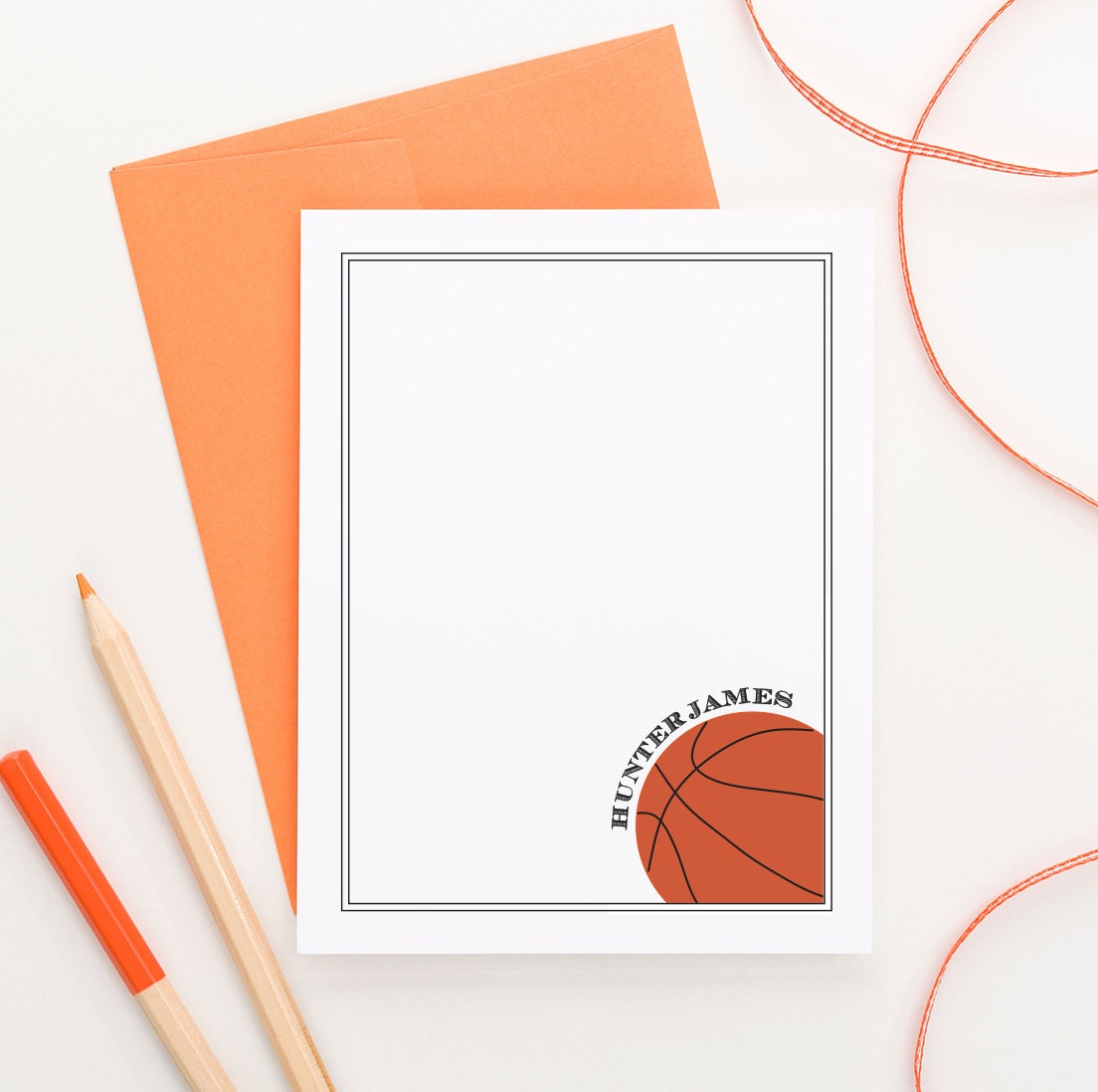 Basketball Stationery set for boys // Personalized Stationery