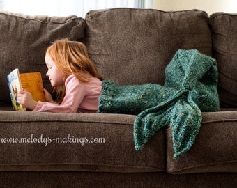 Child Mermaid Tail Blanket Knitting Pattern - Mermaid Tail Blanket Knitting Pattern - Knit Mermaid Tail Blanket Pattern