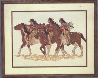 The Scouting Party Needle Treasures Kit 04604 UnOpened Counted Cross Stitch Kit Indian Cross Stitch Southwestern Perfect for Man Cave