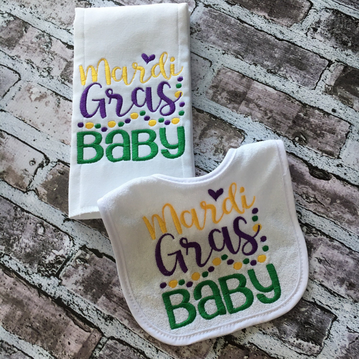 Mardi Gras Baby Bib New Orleans Mardi Gras