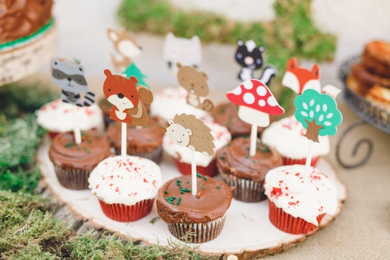 12 Woodland Forest Themed Animal Cupcake By ScrapsToRemember   Il 570xN.908830191 Yqf2 