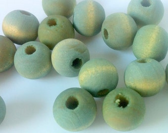 Clearance 40 Hand Dyed Green Yellow Beads 10mm Beads