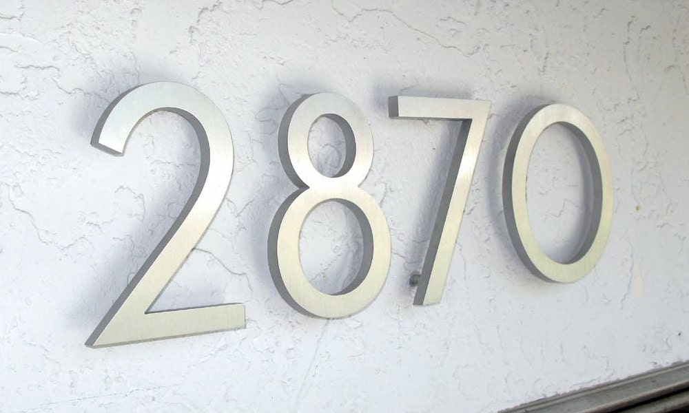  Modern  House  Number  Aluminum Modern  Font  Number  One by 