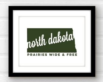 North Dakota art | Fargo poster | Bismarck, North Dakota print | Badlands North Dakota | state wall art | North Dakota home decor