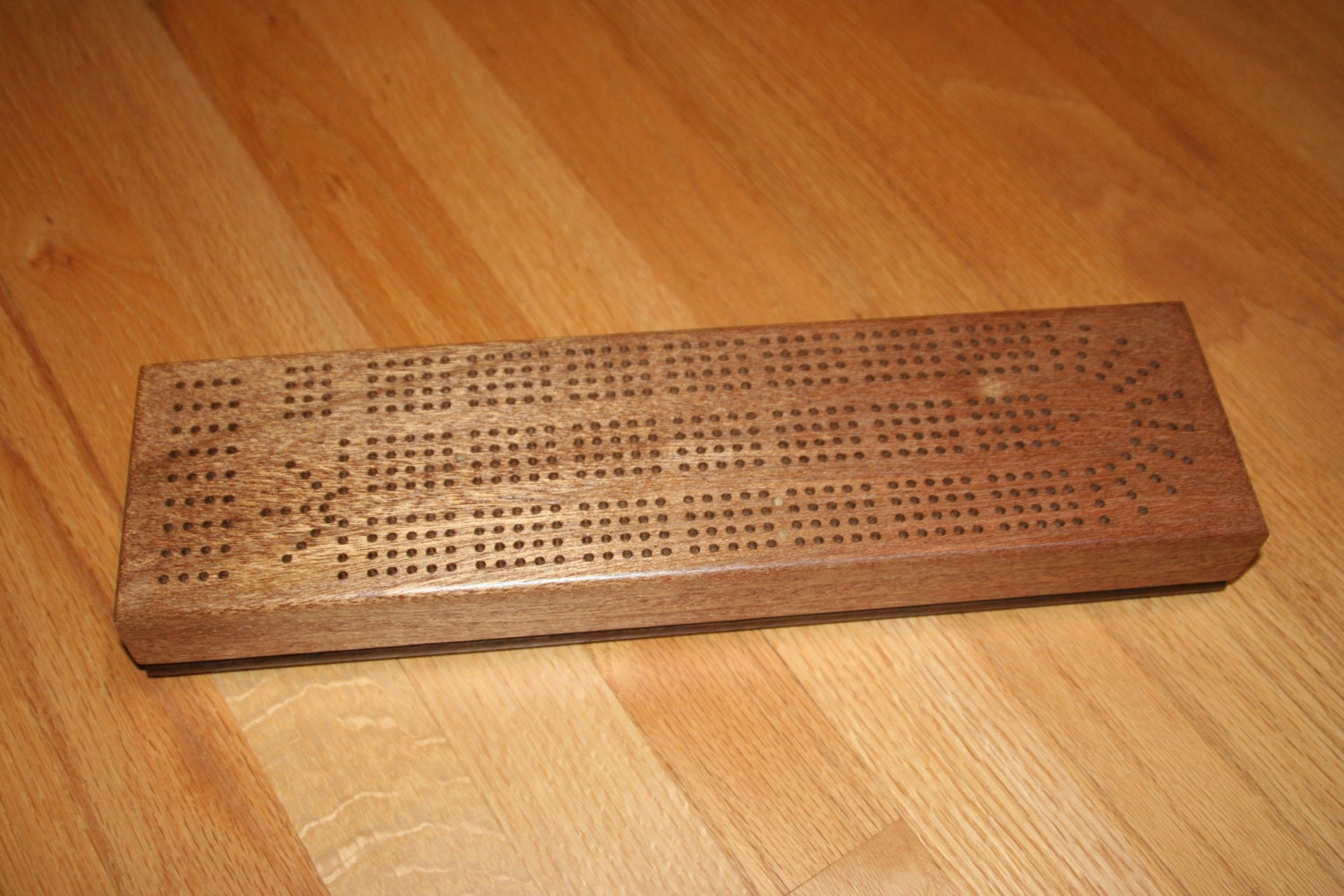 Cribbage Board Mahogony Black Walnut and Brass Skunk Markers
