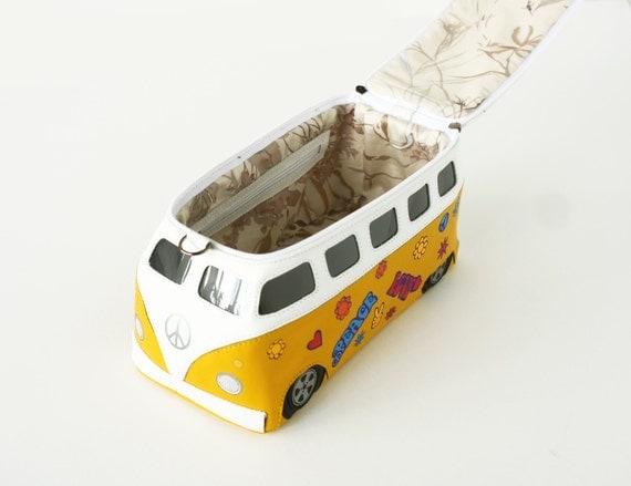 Hippie Volkswagen Bag Flower Design VW Transporter Bus Purse