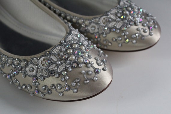 Wedding Shoes Fairy Tale Inspired Closed Toe Flats Lace