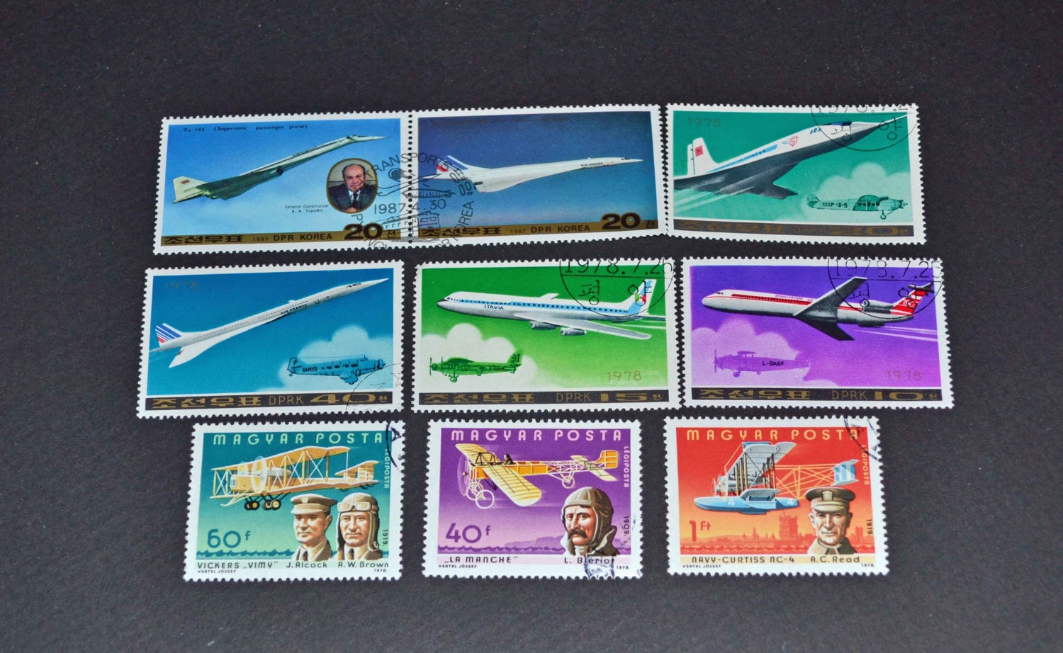 50 Airplane stamps from around the world B80