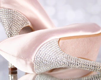 blush peep toe heels