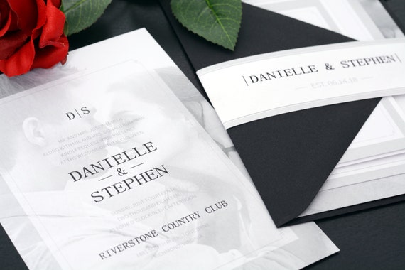 Wedding Invitations - DEPOSIT TO START Frosted Glass Suite - Custom Wedding Invites - Personalized Wedding Invitations - Full Wedding Suites Il_570xn