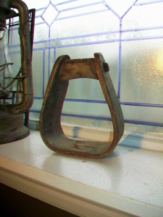 Antique Wooden Stirrup Country Western Decor