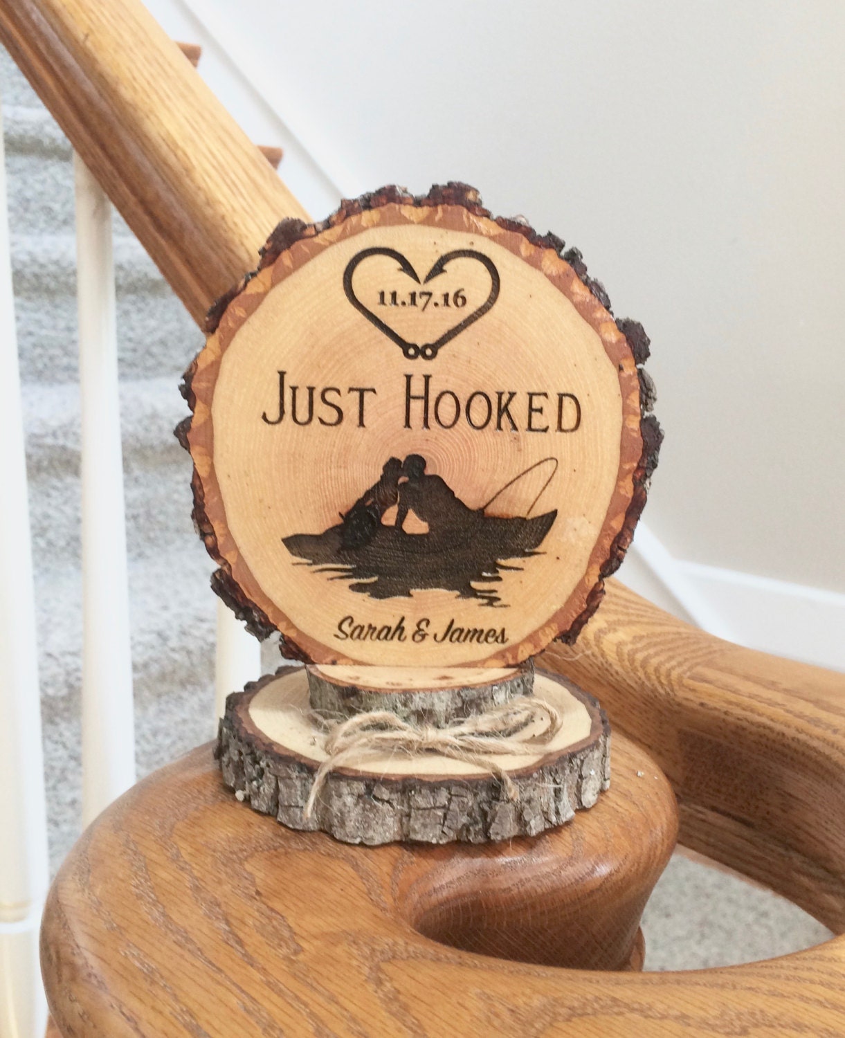 Rustic Fishing Wedding Cake Topper Just Hooked Topper Fish