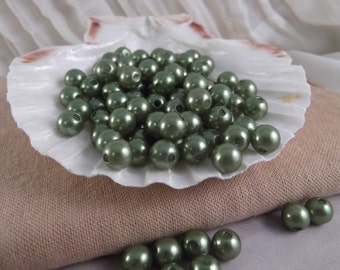 8mm Olivine Faux Loose Pearls ~ 100 pieces