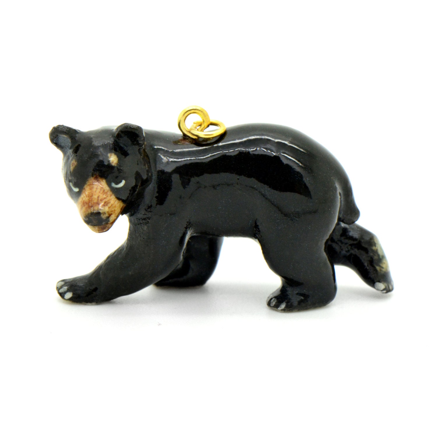 ceramic black bear figurine