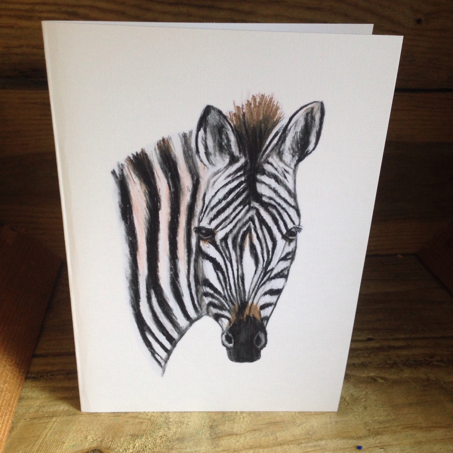 Zebra card birthday card for zebra lovers blank card