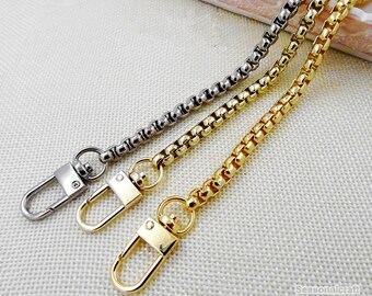 1Piece 6mm wide Brass Purse Chain with 2pcs Lobster Clasp, 60cm /24",100cm/40'',120cm/48", 130cm/52" for choice, handles Bag Chain(T329)
