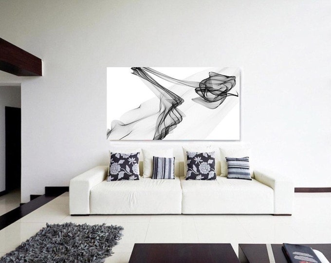 Abstract Black and White 19-13-38. Contemporary Unique Abstract Wall Decor, Large Contemporary Canvas Art Print up to 72" by Irena Orlov