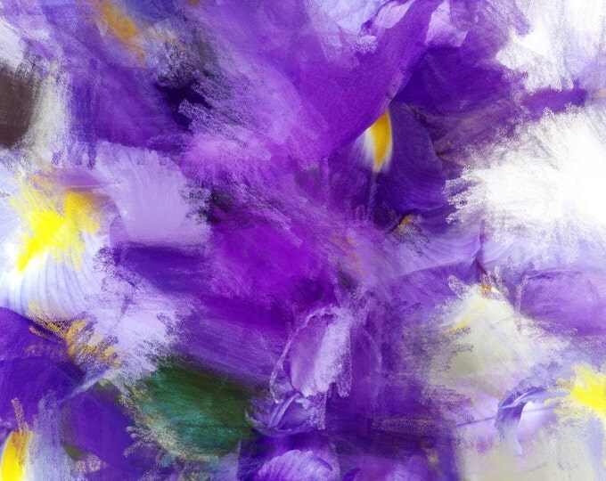 Abstract Purple Flowers. Canvas Print by Irena Orlov 24" X 36