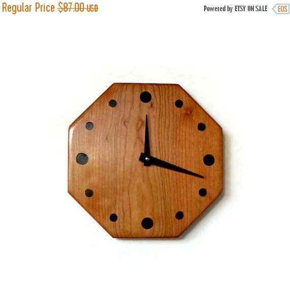 Sale Wall Clock Cherry Wood Clock Trending Eco by Shannybeebo