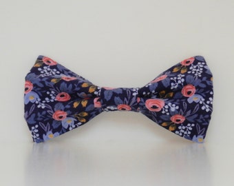 Floral Pink Blue Dog Bow Tie Le Fleur Wedding Accessories Spring Summer Collar Made To Order
