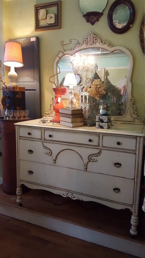 Painted Diana Depression Era Dresser With Mirror by TessHome