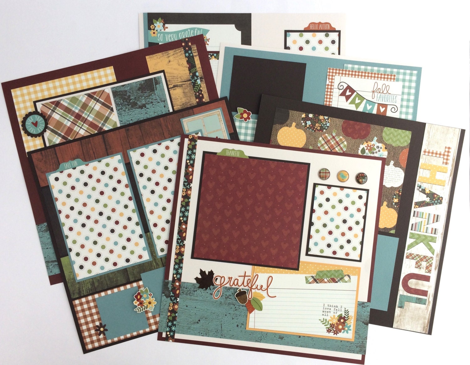 Fall Scrapbook Page Kit 12x12 or Premade PreCut with