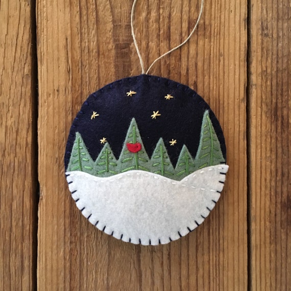 A Midnight Clear Felt Christmas Ornament