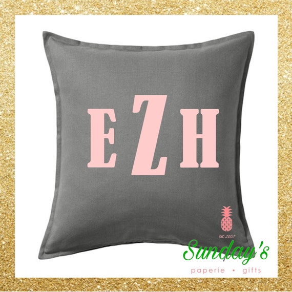 Block Custom Monogram Throw Pillow Cover by SundaySouthern on Etsy