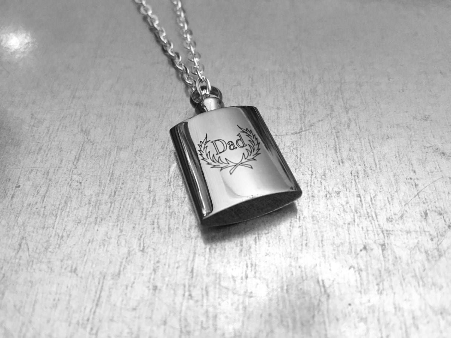 Cremation Necklace Fathers Urn Dad Urn Ashes Holder