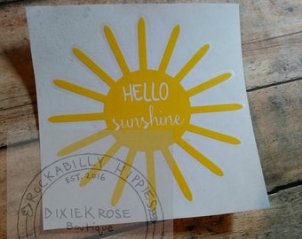 Hello Sunshine vinyl decal/Car decal/Laptop decal/Vinyl decal/Mirror decal/Notebook decal/Glass decal