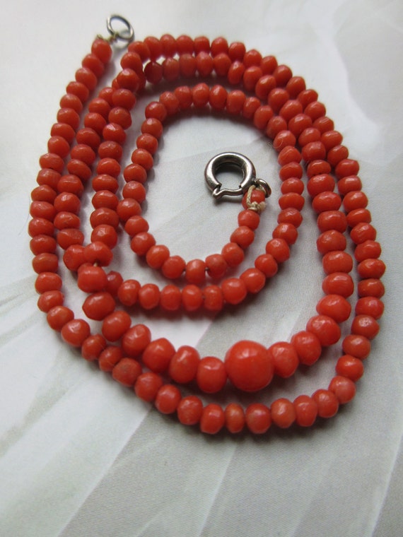 Antique Coral Necklace Hand Carved Coral Necklace Natural