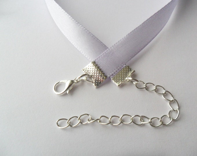 Lavender satin choker necklace 3/8"inch wide, pick your neck size.