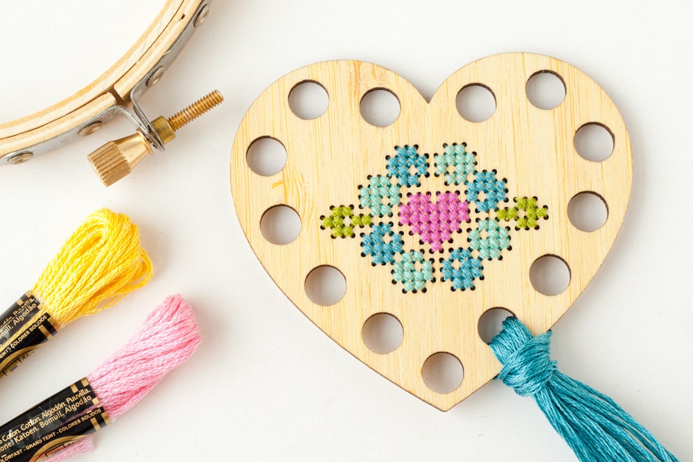 Heart Thread Holder DIY Kit Embroidery Floss by RedGateStitchery