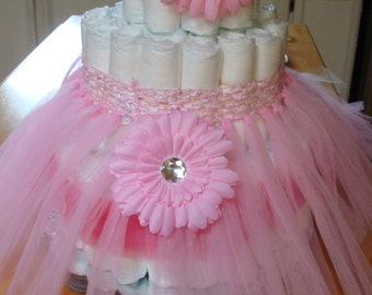 Girls Baby Shower Diaper Cake Kit; Fancy Diaper Cake; Pink Diaper Cake; Tiffany Baby Shower Themed; Ballarina Themed Shower; Wearable Access