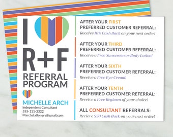 Rodan and Fields Referral Card, Referral Postcard, Digital File, Custom Personalized Consultant Referral Card