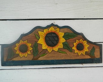 Wall decoration sunflower wood