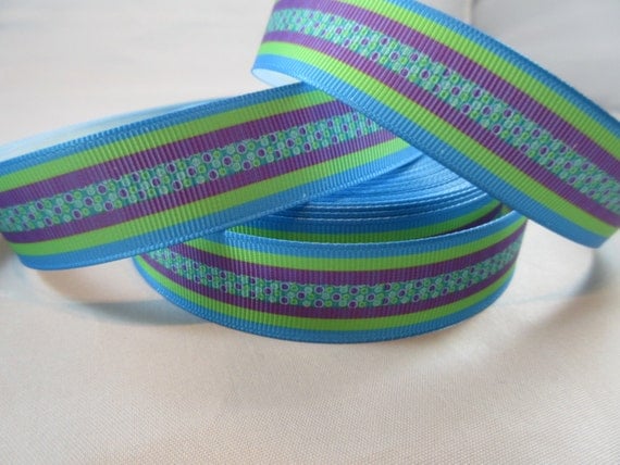 green purple blue stripe ribbon spring colors by BellaBooRibbon