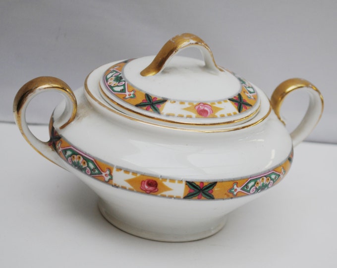 Royal Bayreuth Bavaria sugar bowl with lid vintage porcelain