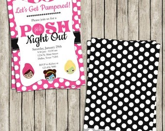 Diy Printable Perfectly Posh Night Out 5x7 Invite - Girls Night Out - Pampering Party - Posh Party - Direct Sales - Instant Download!