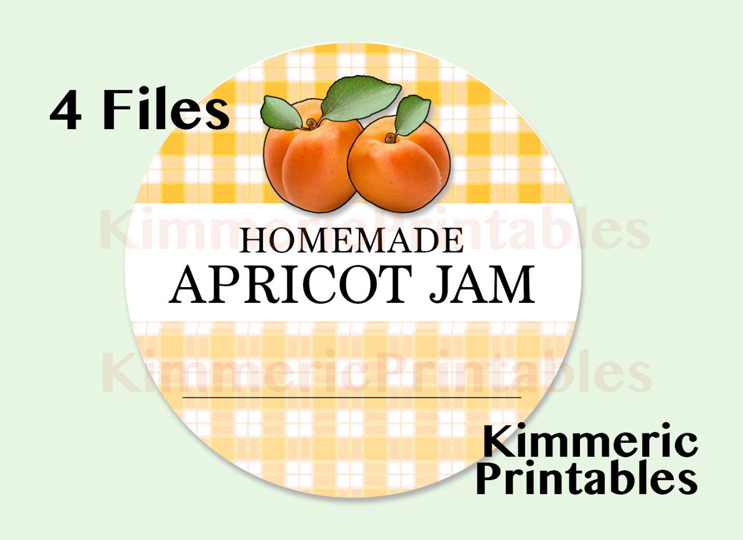 Digital Canning Labels Hang Tags APRICOT Jam Downloadable