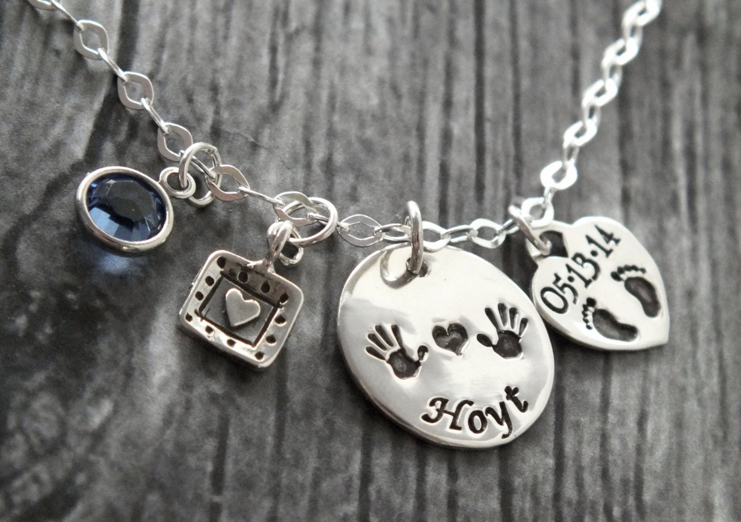 Personalized Baby Name Jewelry Handstamped Baby by TheSilverWing