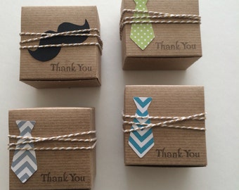 Little Man Baby Shower favor boxes - Neck tie favor box - little man shower