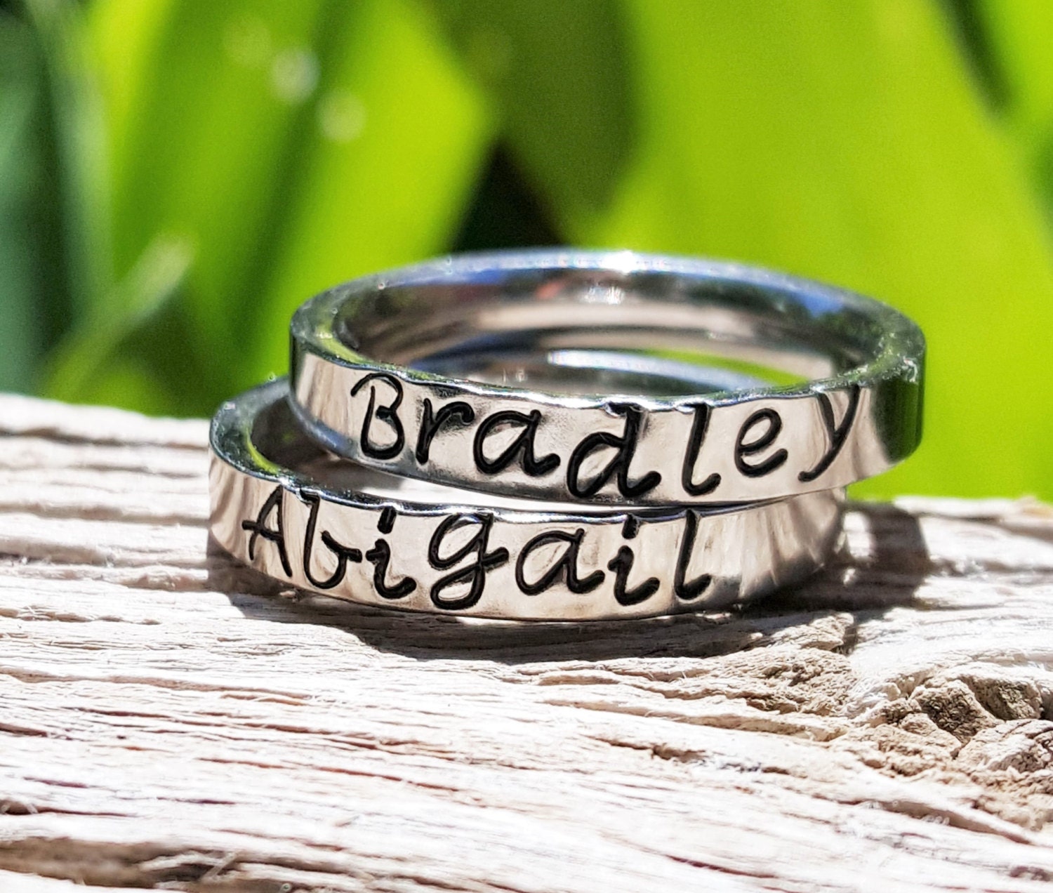 Stackable Rings Name Rings Stacking Rings Personalized