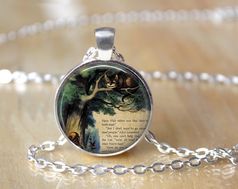 Alice In Wonderland Necklace - Alice in Wonderland Jewelry - Alice in Wonderland Pendant - Book Necklace - Book Pendant - Book Lover 26