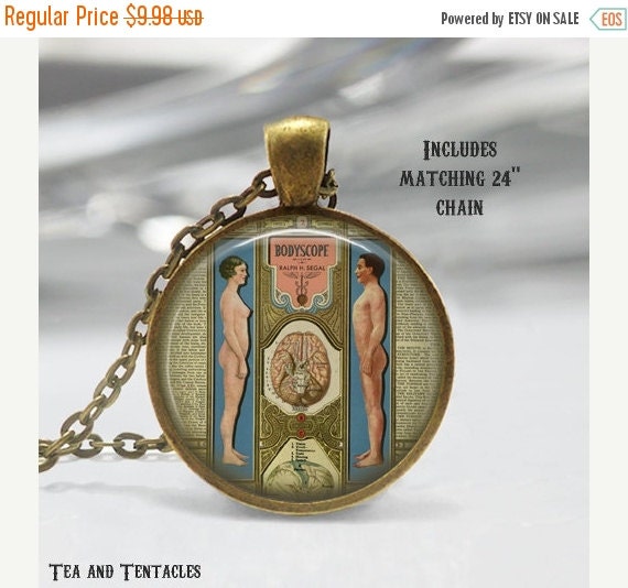 Science Necklace, Anatomy Jewelry, Anatomical Pendant, chain included X252